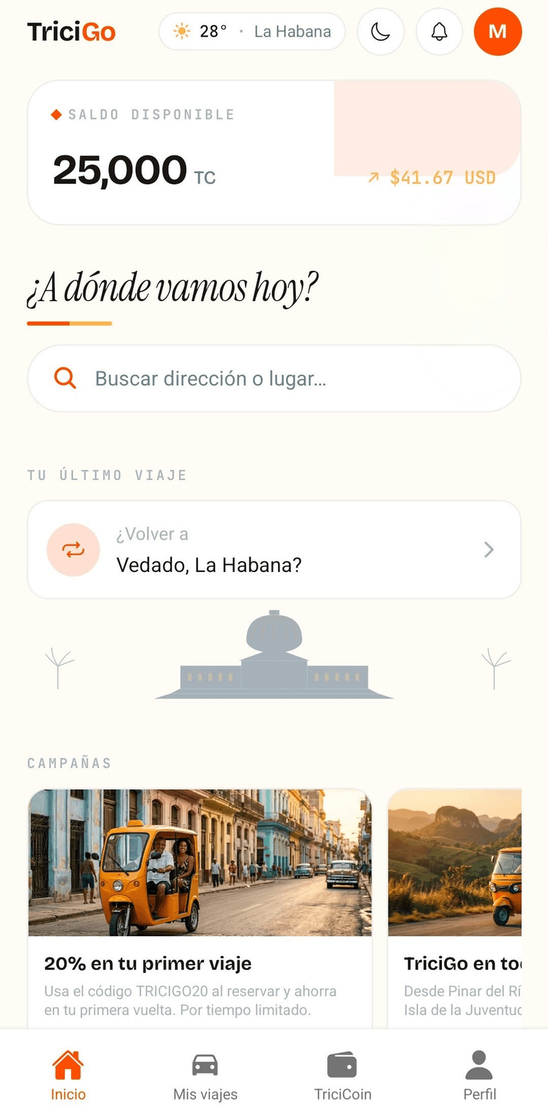 TriciGo - App de transporte. Pedí triciclos, motos y autos.